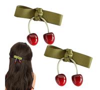 Pince à cheveux en arc de cerise, Arc de pinces crocodile cerise - 2X mignon nœud cerise pinces à cheveux pour femmes et filles,Cheveux courts et longs Accessoires de cheveux polyvalents Beaux
