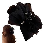 Pince à cheveux en dentelle en maille, pince à cheveux en mousseline de soie, fair-faim noir ou blanc pas mauvaise griffe forte prise en main | Porte-cheveux en dentelle coiffure beauté pour les