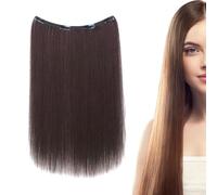 Pince à cheveux en extensions, pince à cheveux humaine en extensions | Piece de perruque invisible | Poix de coiffure à l'aspect naturel de 20 pouces, longue perruque droite élégante pour les femmes