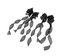 Pince à cheveux en forme d'aile avec nœud pour femmes et adolescentes des années 2000 - Barrette en dentelle avec nœuds latéraux - Accessoires fantaisie pour façonner les cheveux - 1 paire