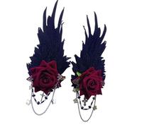 Pince à cheveux en forme d'aile délicate avec broderie double couche délicate pour un usage quotidien