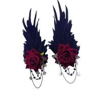 Pince à cheveux en forme d'aile délicate avec broderie double couche délicate pour un usage quotidien