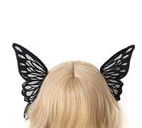 Pince à cheveux en forme d'ailes de chauve-souris - Barrettes gothiques - Ailes de diable - Noir - Papillon