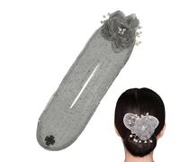 Pince à cheveux en forme de boule - Pour faire des chignons 2024 | habile avec fleurs brodées à la main | Nouveau fer à friser paresseux avec clip pour | Pince à cheveux avec fo