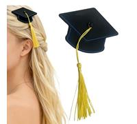 Pince à cheveux en forme de chapeau de remise de diplôme - Mini pince à cheveux solide avec pompon - Barrette à cheveux pour femme, remise de diplôme, enterrement de vie de jeune fille, médecin