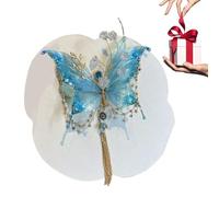 Pince à cheveux en forme de fleur - 12 cm - Rose brillante - Nœud en soie - Pour jeunes filles, danse, mariée, plage, cosplay, bal, festival, mariage et école