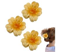 Pince À Cheveux En Forme De Fleur | 3 Pièces Accessoires De Coiffure Anti-Dérapants,Barrettes Griffe De Style Hawaïen Pour Vacances,Pour les Filles, la Petite Amie, la Sœur, la Fille, la Mère et