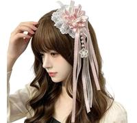 Pince à cheveux en forme de fleur, B | Barrettes de costume en ruban de dentelle pour tenue à thème, décoration de queue de cheval, motif floral