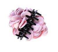Pince à cheveux en forme de fleur en soie avec nœud - Pince à cheveux pour femme - Accessoires de beauté - Rose
