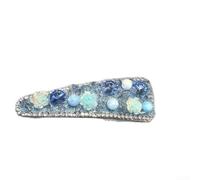 Pince à cheveux en forme de fleur en strass pour filles, élégante pince à cheveux avec pierres scintillantes, pour frange et rebelles pour un usage quotidien (bleu)