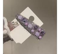 Pince à cheveux en forme de fleur en strass pour filles, élégante pince à cheveux florale BB avec pierres scintillantes, pour frange et rebelles pour un usage quotidien (violet)