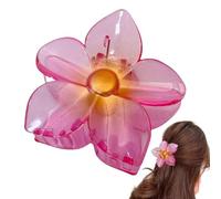 Pince à cheveux en forme de fleur ? Épingle à cheveux tropicale transparente | Grandes pinces florales pour femmes, coiffe sur le thème de la plage pour les vacances en bord de mer, pince à cheveux