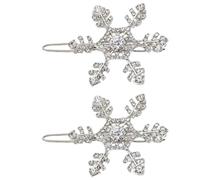 Pince à cheveux en forme de flocon de neige, 1 pair silver | Belles barrettes à cheveux avec scintillants pour dames à la mode, accessoires pour mariages et fêtes