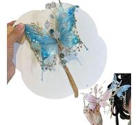 Pince à cheveux en forme de larmes de papillon, 3D en forme d'ailes mobiles, grandes pinces à cheveux en forme d'aile de fée, B-ut, pince à cheveux à pampilles, design papillon et perles pour