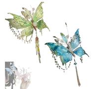 Pince à cheveux en forme de larmes de papillon, design papillon et perles pour coiffures, ailes mobiles 3D, grandes pinces à cheveux en forme d'aile de fée, barrette élégante pour fête au quotidien