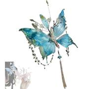 Pince à cheveux en forme de larmes de papillon, design papillon et perles pour coiffures, ailes mobiles 3D, grandes pinces à cheveux en forme d'aile de fée, barrette élégante pour fête au quotidien