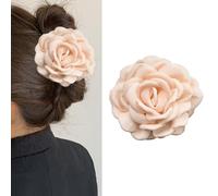 Pince à cheveux en forme de rose blanche antidérapante pour femmes et filles, accessoires de cheveux longs pour filles, accessoire de cheveux doux pour les vacances, les fêtes, au quotidien, cadeaux