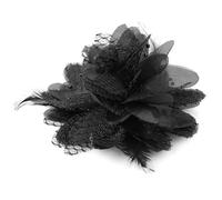 Pince à cheveux en forme de rose - Fleur artificielle - Noir | Serre-tête en épingle à cheveux avec plumes pour femme, couvre-chef, robe, Halloween, Noël, Saint-Valentin