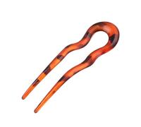 Pince à cheveux en forme de U en acétate pour femme et fille (marron rouge)