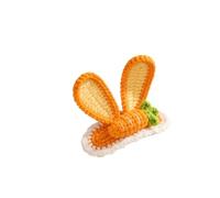 Pince à cheveux en forme d'oreille de lapin au Crochet fait à la main, jolie pince BB en fil 3D avec motif floral for accessoires de cheveux de pâques(Color6)