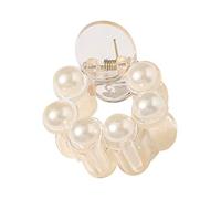 Pince à cheveux en plastique avec perles - Pour femme et fille - Accessoire de coiffure - Champagne - Type 10 - Style 18