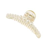 Pince à cheveux en plastique avec perles - Pour femme et fille - Accessoire de coiffure - Champagne - Type 2 - Style 5
