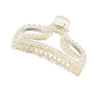Pince à cheveux en plastique avec perles - Pour femme et fille - Accessoire de coiffure - Champagne - Type 3 - Style 7