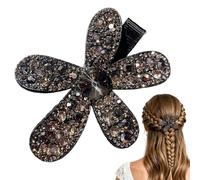 Pince à cheveux en strass - Barrette florale 3D en strass pour décoration | Sertissage en cristal haute clarté avec facettes d'angle et pince à ressort, épingle à cheveux en forme de fleur étincelante