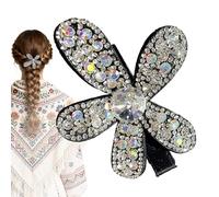 Pince à cheveux en strass - Barrette florale 3D en strass pour décoration | Sertissage en cristal haute clarté avec facettes d'angle et pince à ressort, épingle à cheveux en forme de fleur étincelante