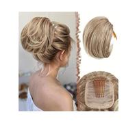 pince à cheveux Extension capillaire synthétique lisse avec chignon et cordon de serrage, peigne, clip, queue cheval(27/613#)