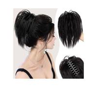 pince à cheveux Extension de queue cheval courte et lisse en fibre synthétique, chignon décoiffé(4)