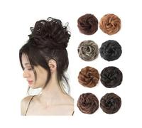 pince à cheveux Extensions de cheveux synthétiques élastiques, chignon épais et bouclé, queue cheval(4AH30)