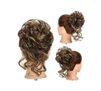 pince à cheveux Extensions de cheveux synthétiques en chignon bou t décoiffé avec élastique(4H27)