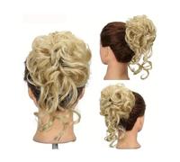 pince à cheveux Extensions de cheveux synthétiques en chignon bou t décoiffé avec élastique(M24-613)