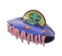 Pince à Cheveux Extraterrestre en Plastique, Forme Vaisseau Spatial | Design Cartoon Coloré, Légère et Polyvalente, pour Filles et Femmes, Usage Quotidien ou Mariage