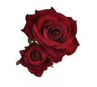 Pince à cheveux faite à la main avec double fleur rose pour femmes et filles, pour mariage, danseuse de flamenco, barrettes à cheveux pour demoiselle d'honneur