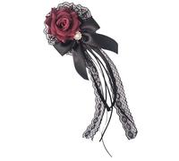 Pince à Cheveux Fleur Décorative Style Lolita en Tissu Rose