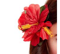 Pince À Cheveux Fleur Hawaïenne Rouge Costume Adulte