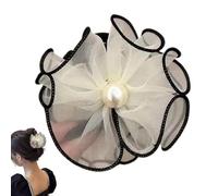 Pince à cheveux florale, pince à fleurs pour cheveux, Griffe de cheveux de fleur de maille de perle, Élastique à cheveux pour queue de cheval, accessoires de coiffure, barrettes à cheveux pour femmes