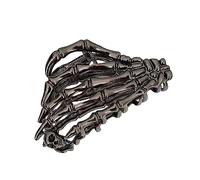 Pince à cheveux gothique en forme de tête de mort - Pince à cheveux punk effrayante pour queue de cheval - Pince à attraper une main squelette