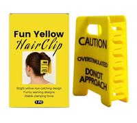 Pince à cheveux humoristique - Accessoire de coiffure original, pince à cheveux jaune avec slogan amusant, exclusivement pour les femmes, un cadeau amusant pour se détendre et rire
