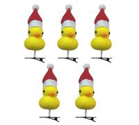 Pince à cheveux imitation canard avec rose sur le côté pince pour fille jaune canard réaliste