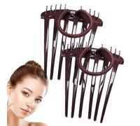 Pince à cheveux invisible, 2 pièces pour coussin de queue de cheval, clip invisible pour chignon, accessoires de peigne pour booster le chignon supérieur, outil d'insertion de clip de volume de