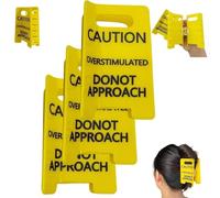 Pince à cheveux jaune avec signe de surstimulation, pince à cheveux jaune, tenez votre partenaire, je suis trop stimulé, ne pas approcher les pinces à cheveux, cadeau amusant, cheveux épais (3pcs)