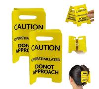 Pince à cheveux jaune avec signe de surstimulation, pince à cheveux jaune, tenez votre partenaire, je suis trop stimulé, ne pas approcher les pinces à cheveux, cadeau amusant, cheveux épais (2pcs)