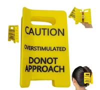 Pince à cheveux jaune avec signe de surstimulation, pince à cheveux jaune, tenez votre partenaire, je suis trop stimulé, ne pas approcher les pinces à cheveux, cadeau amusant, cheveux épais (1pcs)