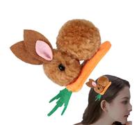 Pince à cheveux lapin en peluche douce et mignonne en forme de lièvre | Barrettes mignonnes en forme de lapin carotte pour usage quotidien, événement, photographie, costume de Pâques, cosplay