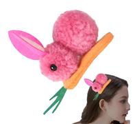 Pince à cheveux lapin en peluche douce et mignonne en forme de lièvre | Épingle à cheveux en forme de carotte en forme de lapin en peluche avec oreilles adorables, barrettes en forme d'animal doux