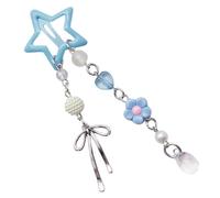 Pince à cheveux légère en acrylique en forme d'étoile élégante avec nœud et perle qui améliore votre look avec une ambiance douce - Accessoire de cheveux tendance pour femme