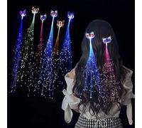 Pince à Cheveux Lumineuse LED,ensemble de 7 pièces LED lampe à cheveux LED Barrette Cheveux Femme, Accessoires de Cheveux de Noël pour Femmes (Papillons)
